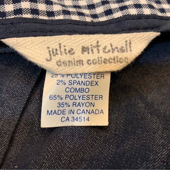 Julie Mitchell WM 14 Blue Rear Elastic Waist Straight Leg Tailored Hem Capris - Picture 7 of 8